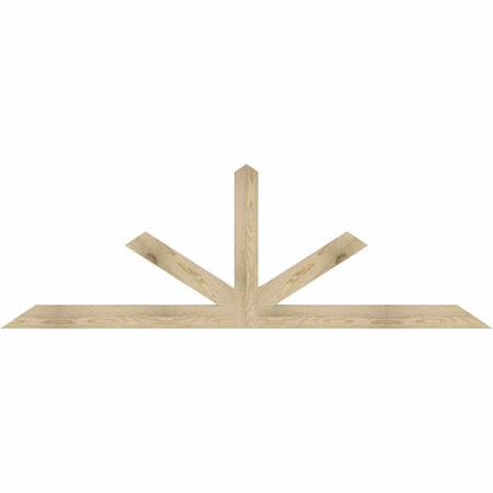 Ekena Millwork Saratoga Rough Sawn Timber Gable Bracket, Douglas Fir, 84"W x 28"H x 2"D x 4"F, 8/12 Pitch GBW084X28X0204SAR00RDF